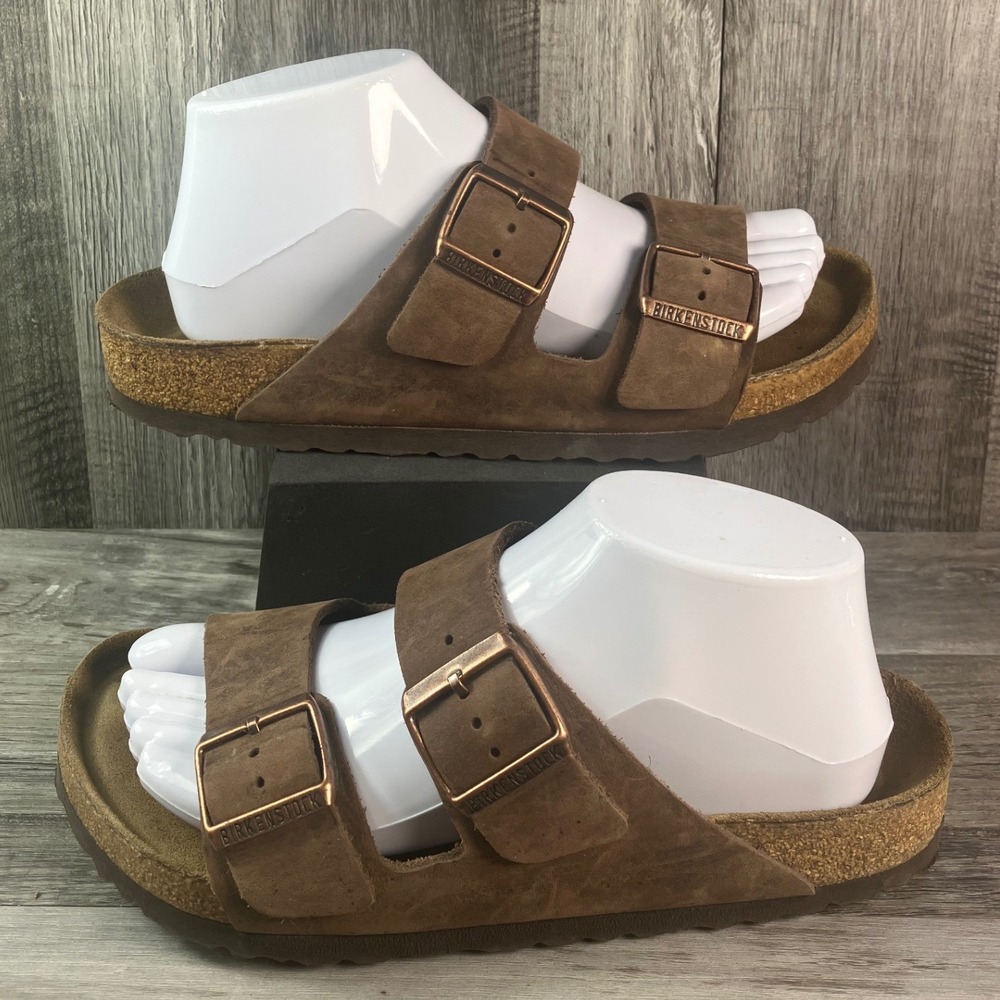 Birkenstock Arizona Soft Footbed Tobacco Brown Oiled Leather Sandals EU 38 L7 M5